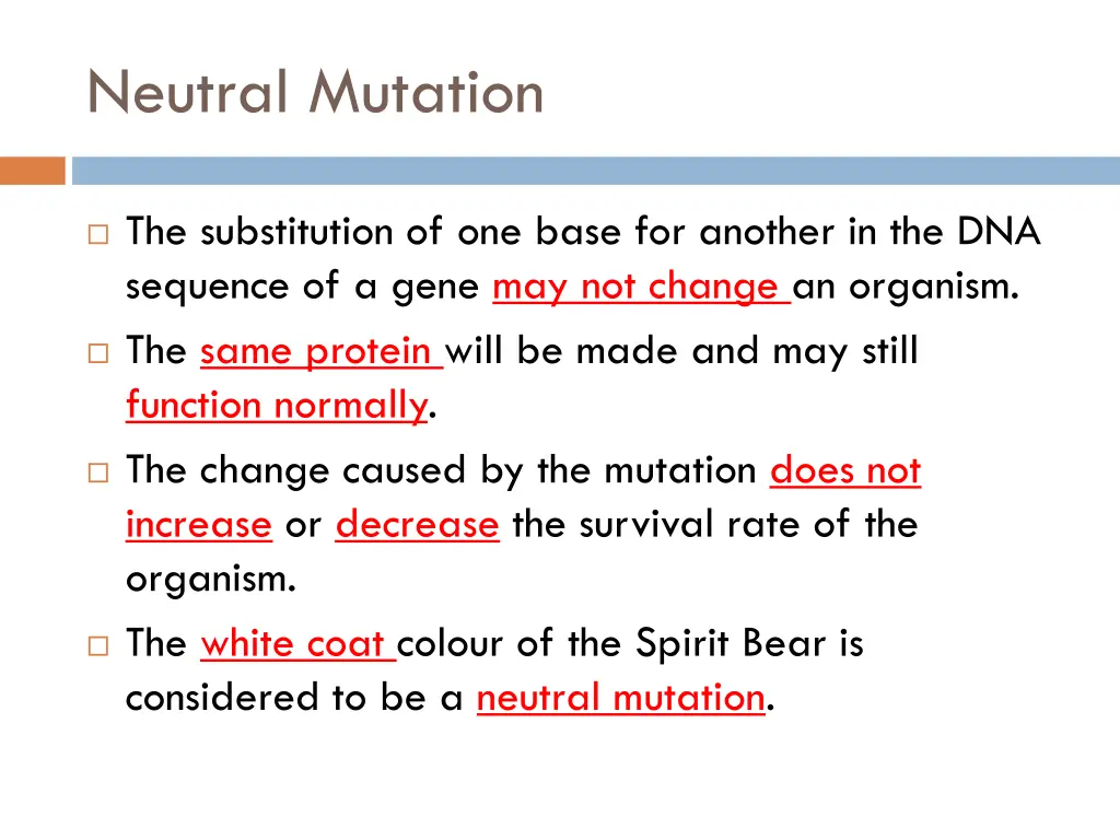 neutral mutation