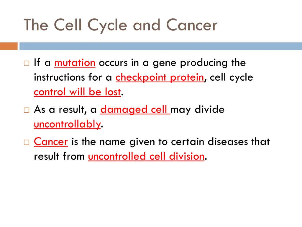 the cell cycle and cancer