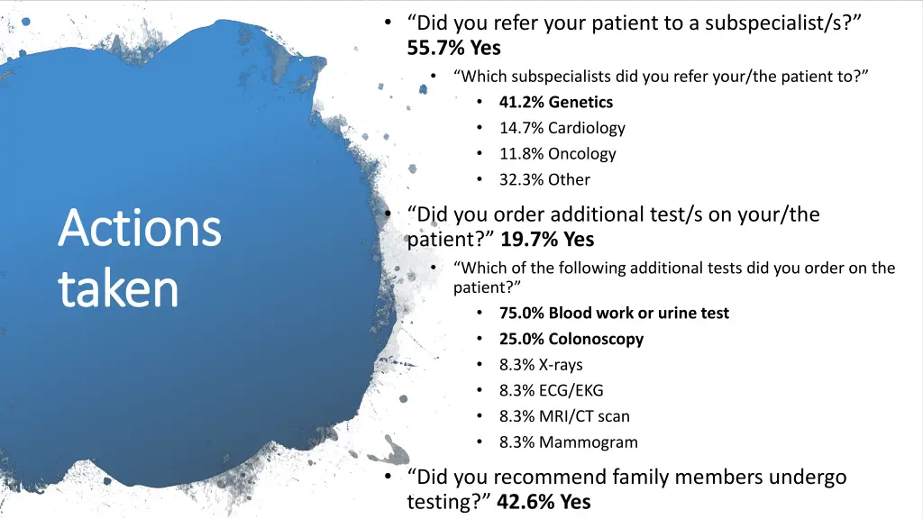 did you refer your patient to a subspecialist
