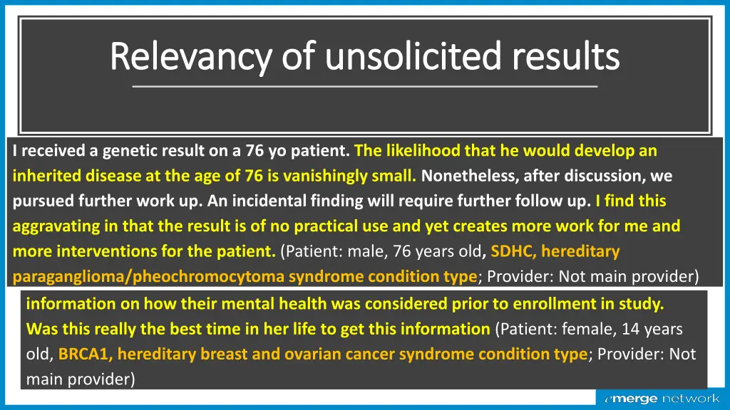 relevancy of unsolicited results relevancy