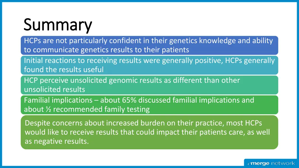 summary summary hcps are not particularly