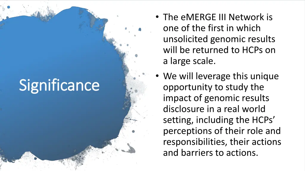 the emerge iii network is one of the first