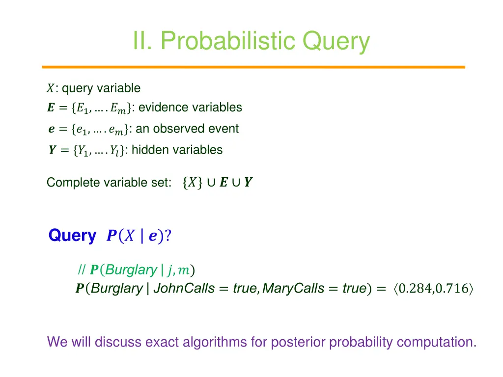 ii probabilistic query