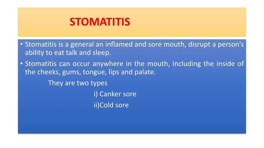 stomatitis 1