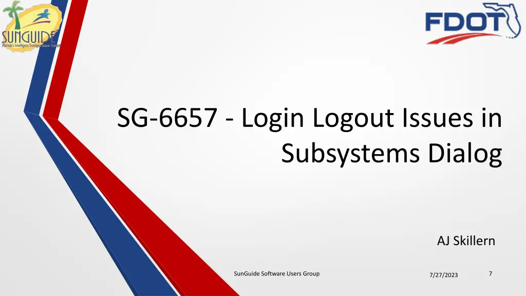 sg 6657 login logout issues in subsystems dialog