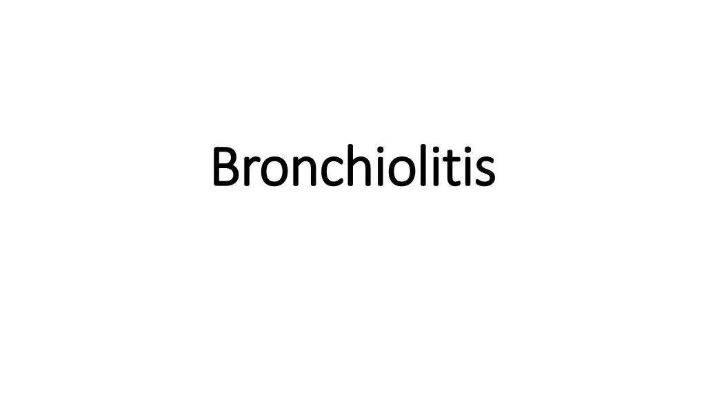 bronchiolitis bronchiolitis