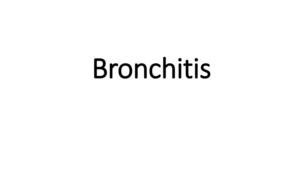 bronchitis bronchitis