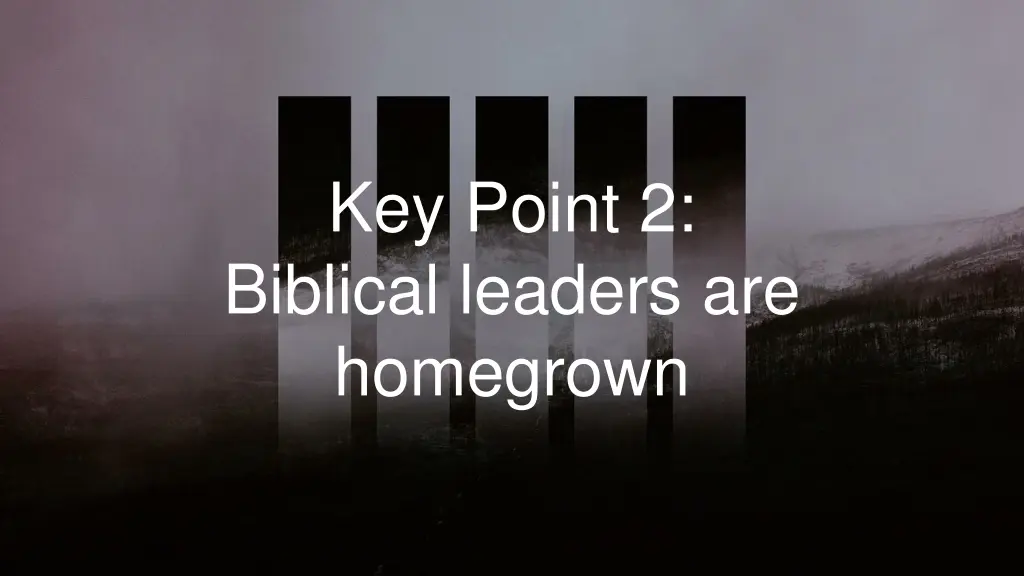 key point 2 biblical leaders are homegrown