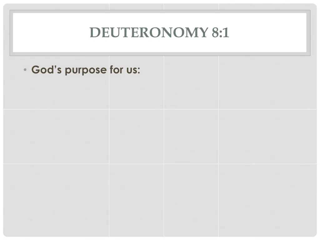 deuteronomy 8 1