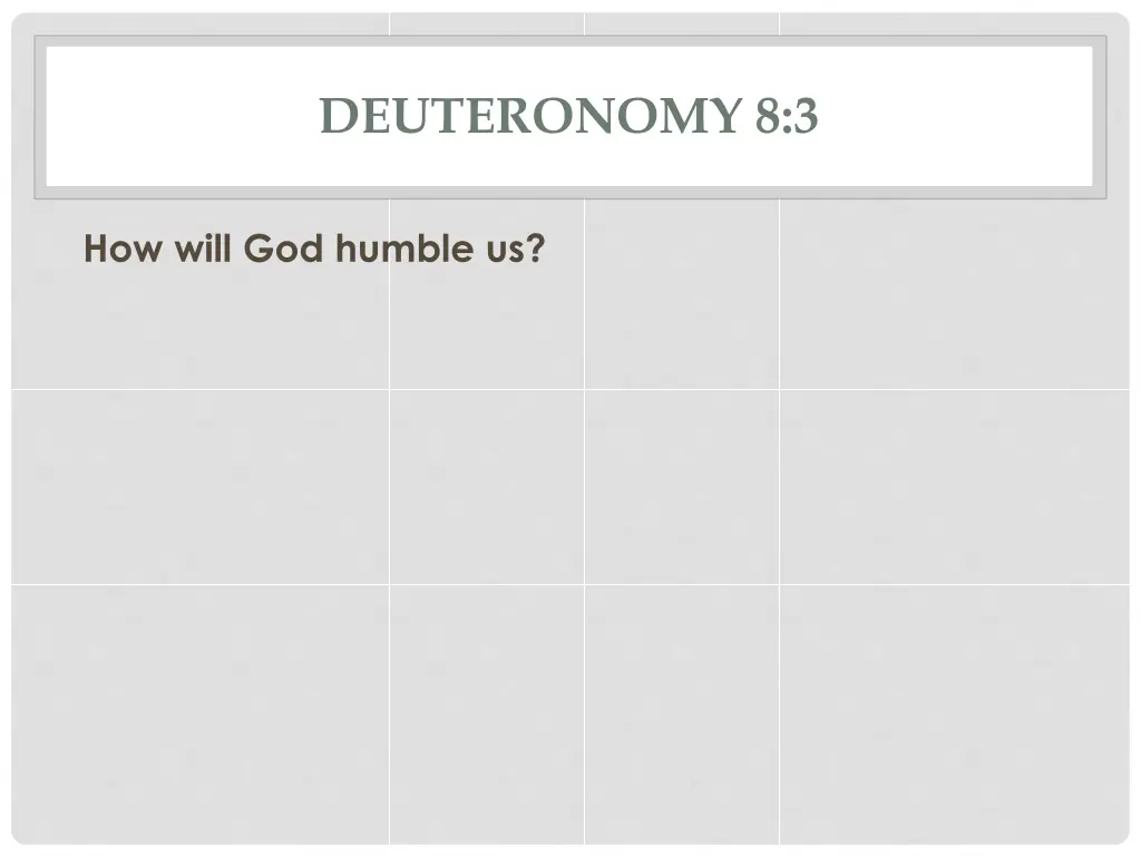 deuteronomy 8 3
