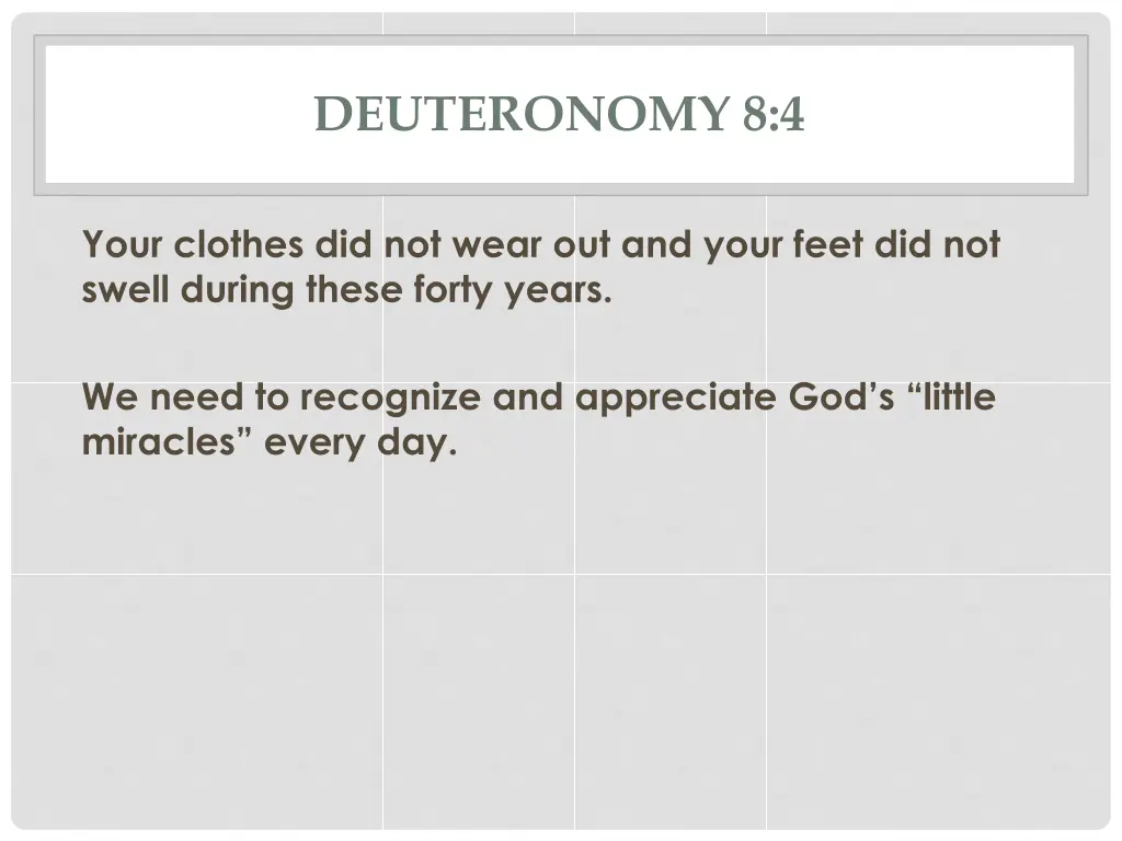 deuteronomy 8 4
