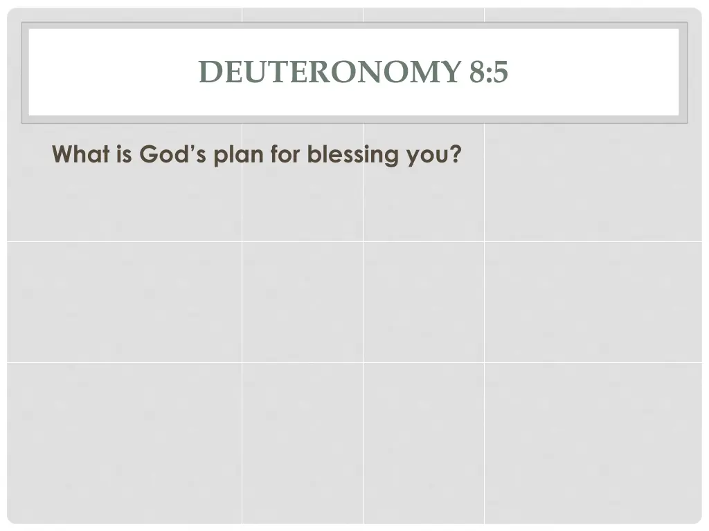 deuteronomy 8 5