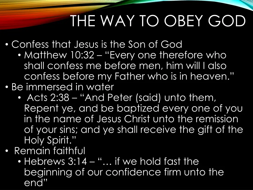 the way to obey god 1