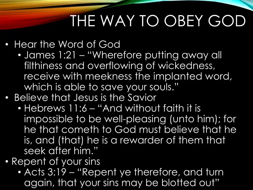 the way to obey god