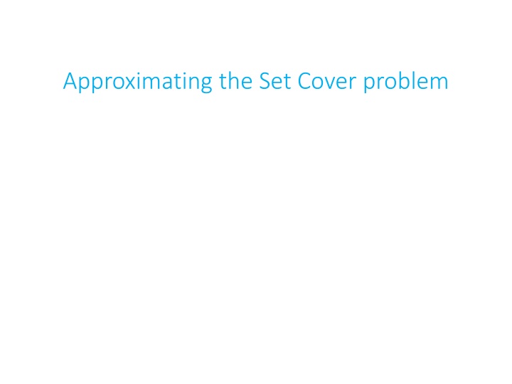 approximating the set cover problem
