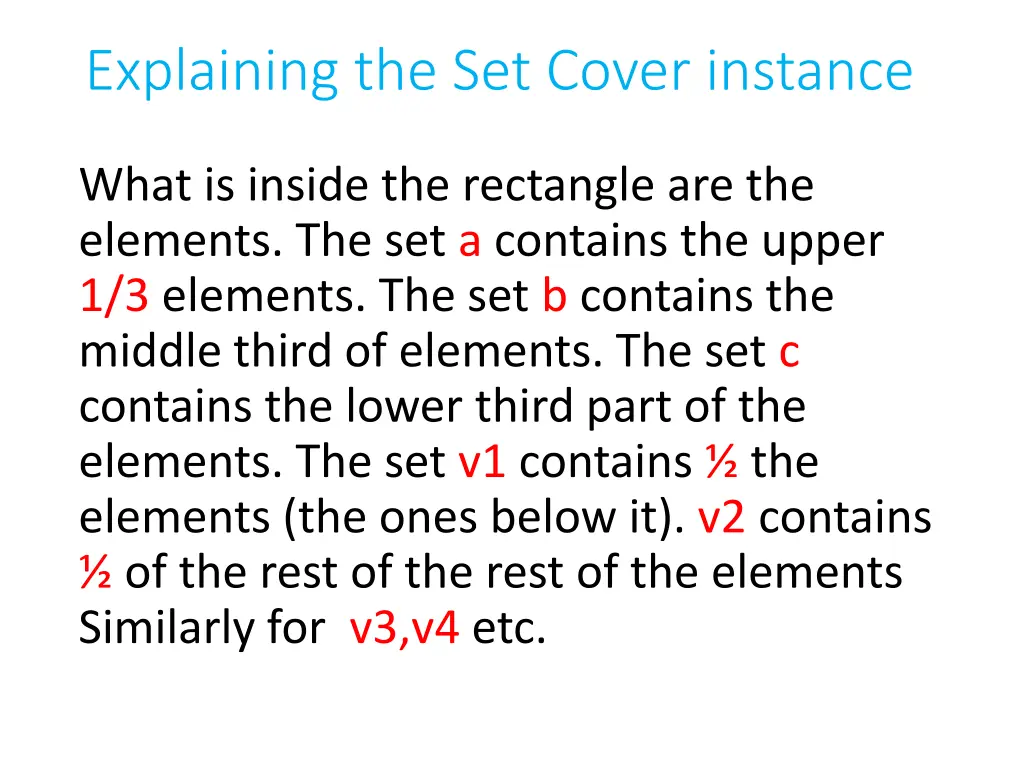 explaining the set cover instance