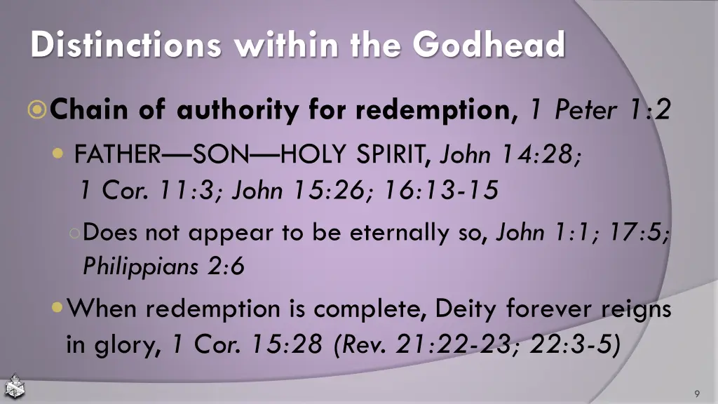 distinctions within the godhead