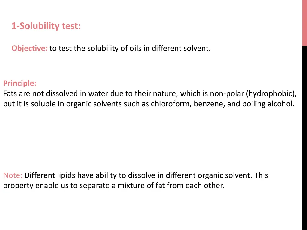 1 solubility test