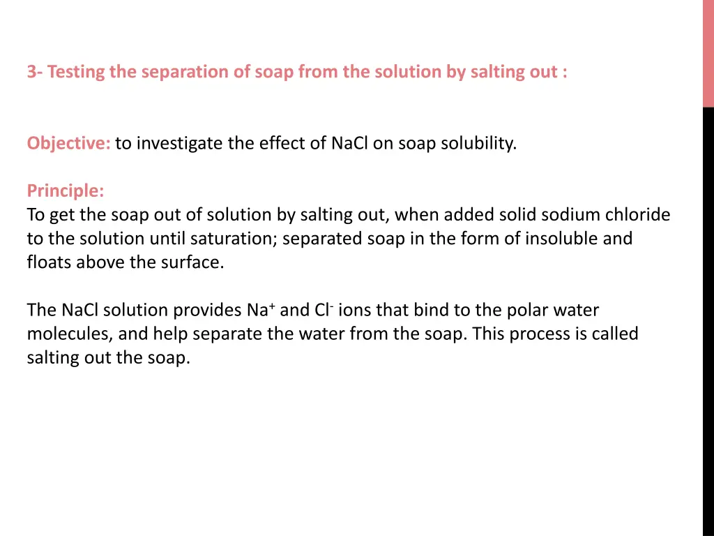 3 testing the separation of soap from