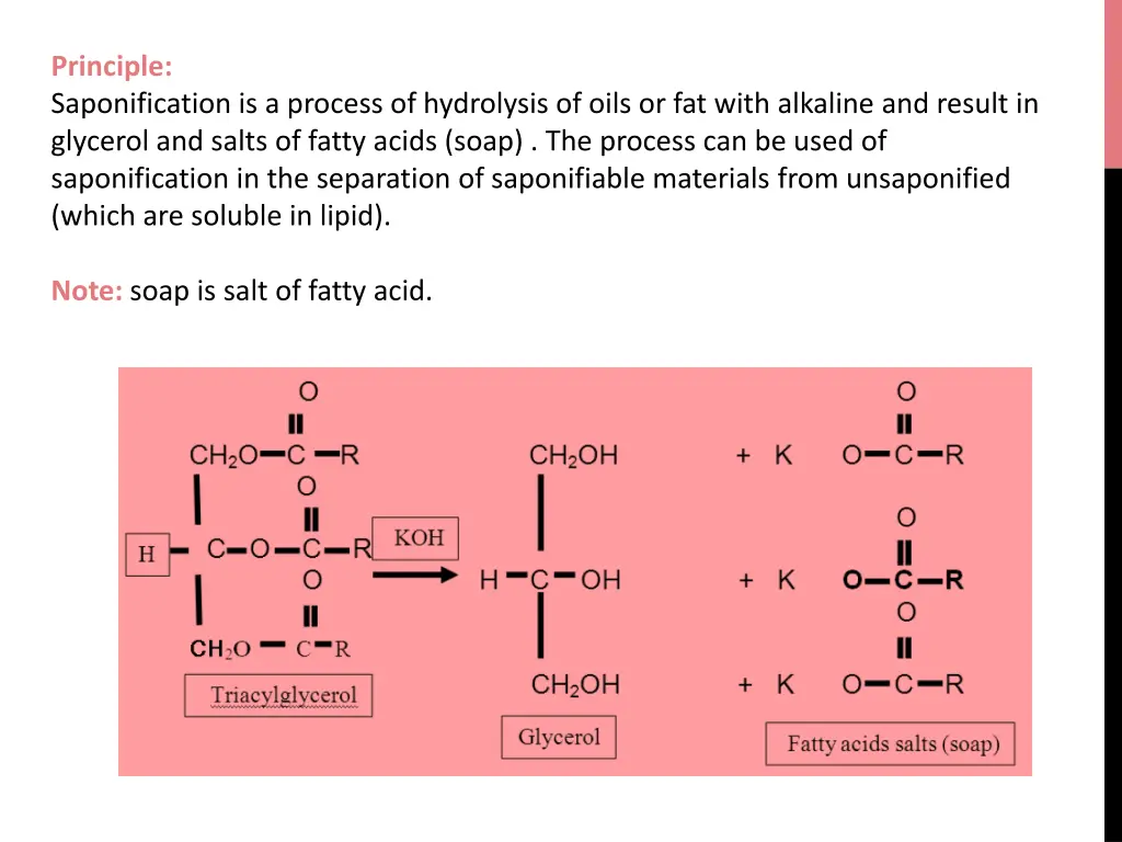 principle saponification is a process