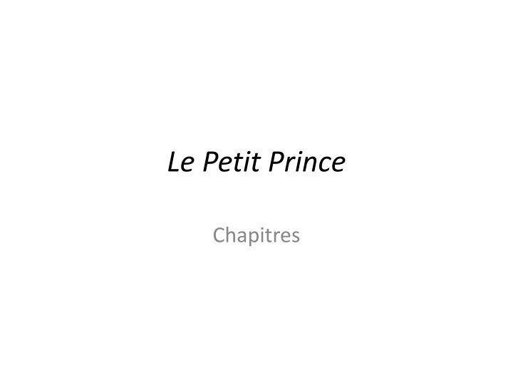 le petit prince