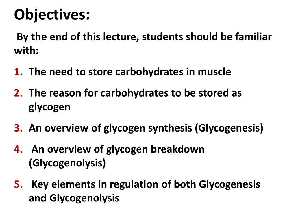 objectives