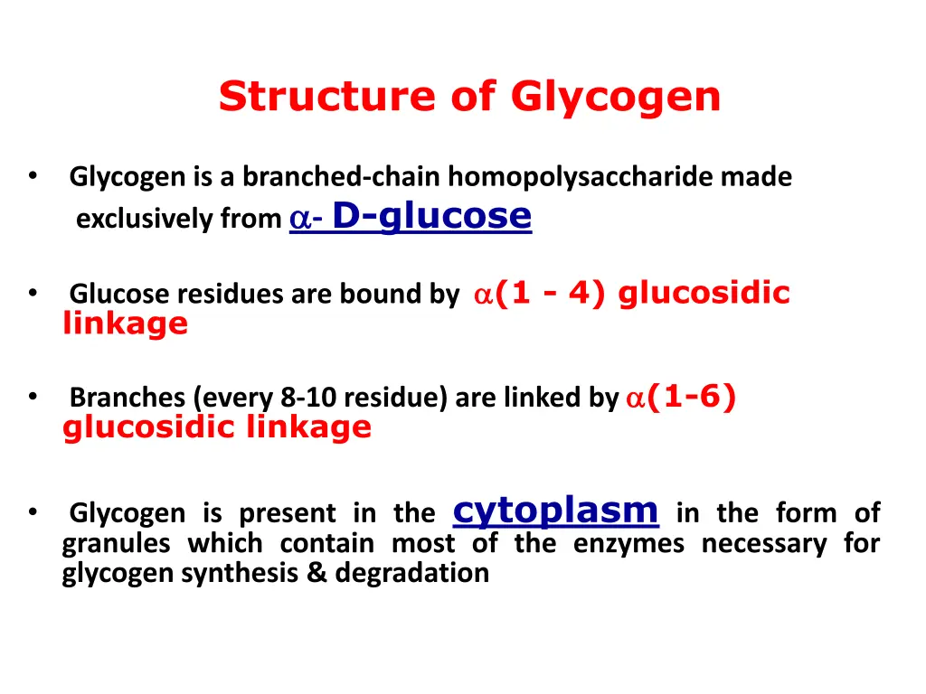 structure of glycogen