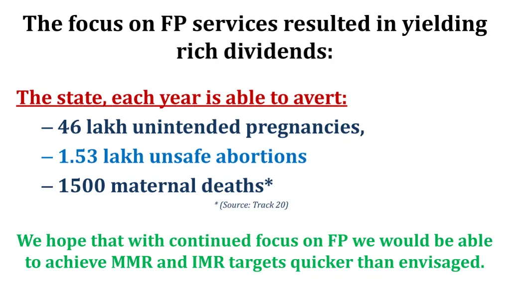 the focus on fp services resulted in yielding