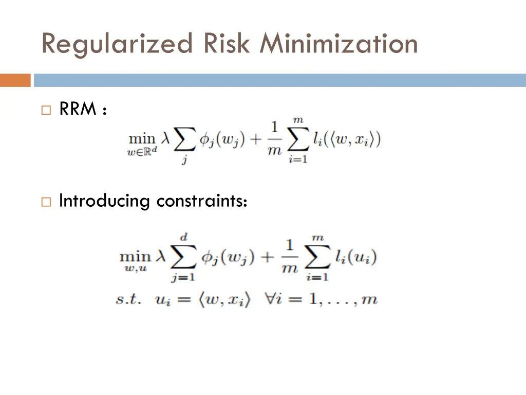 regularized risk minimization