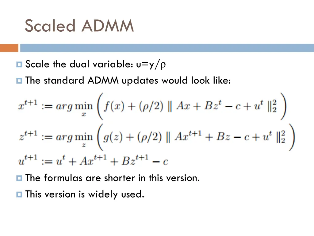 scaled admm