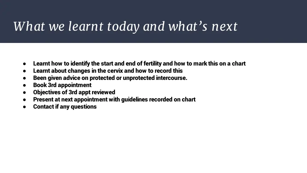 what we learnt today and what s next