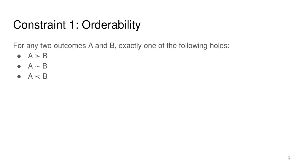 constraint 1 orderability