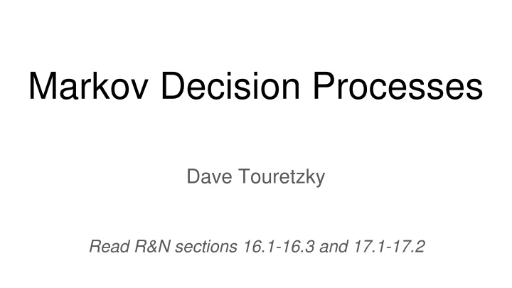 markov decision processes