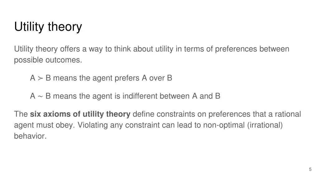 utility theory