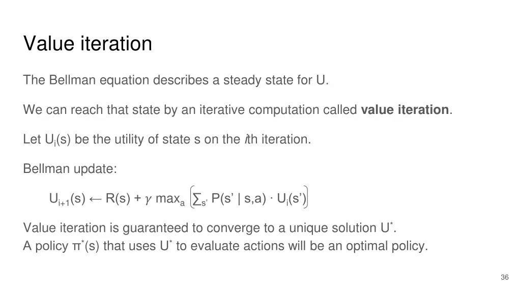 value iteration