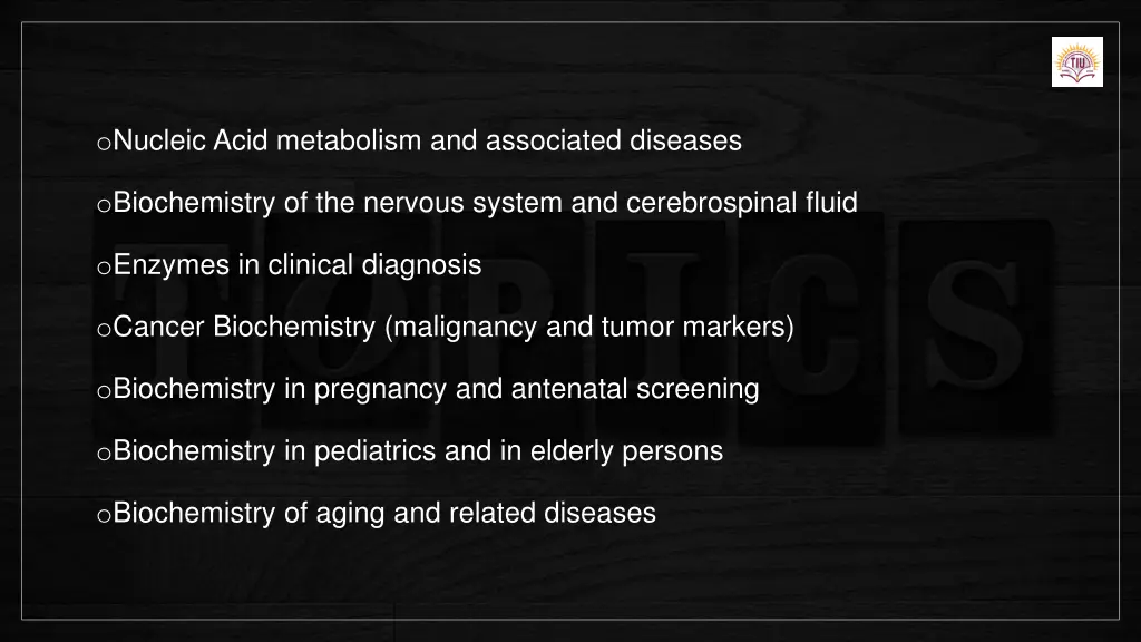 o nucleic acid metabolism and associated diseases