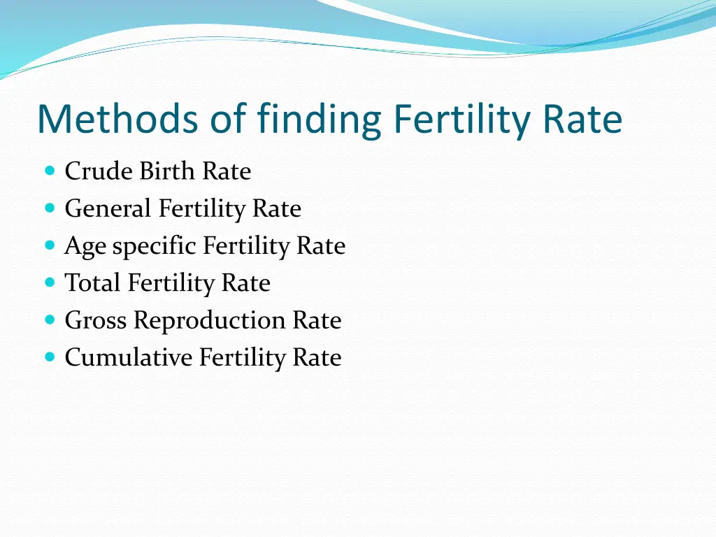 methods of finding fertility rate
