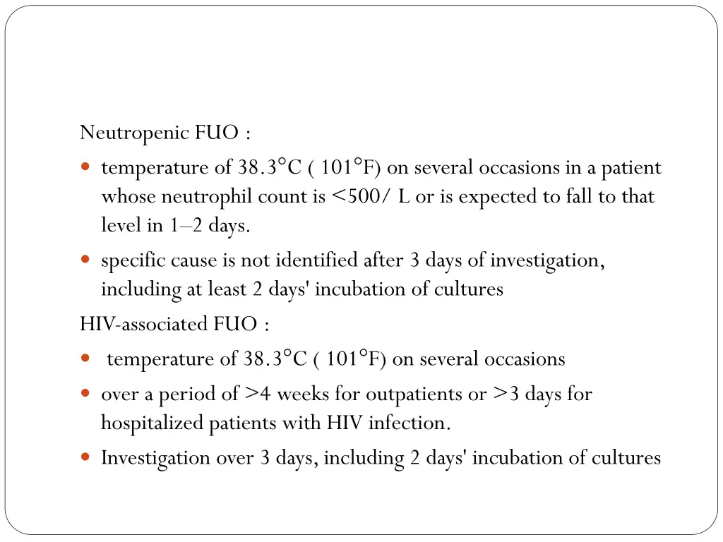 neutropenic fuo temperature