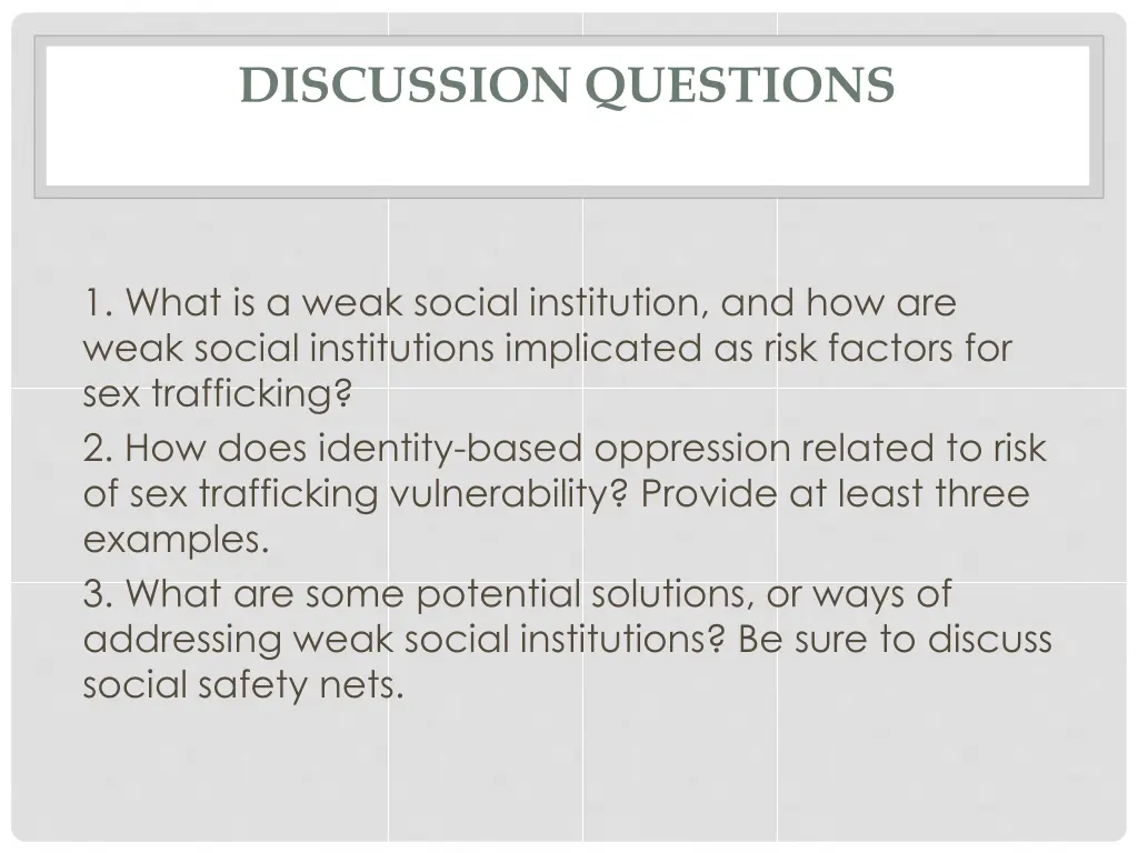 discussion questions