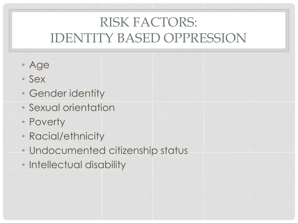 risk factors