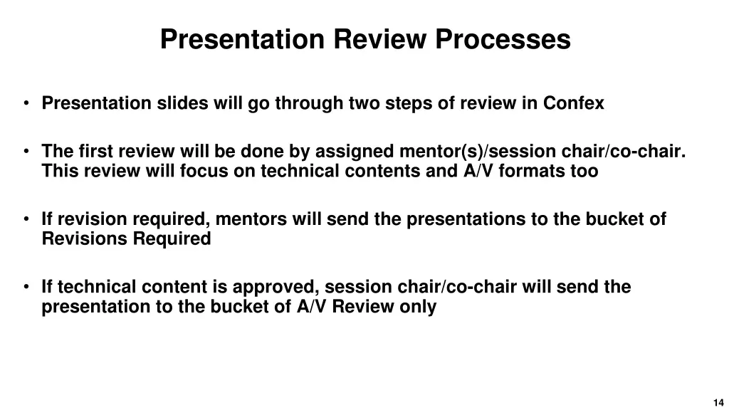 presentation review processes