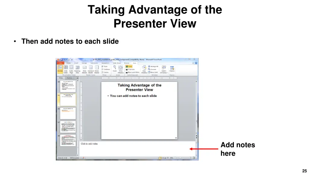 taking advantage of the presenter view 1