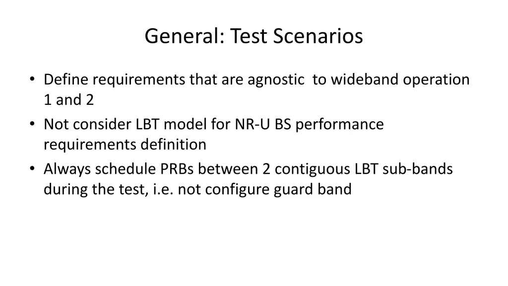 general test scenarios