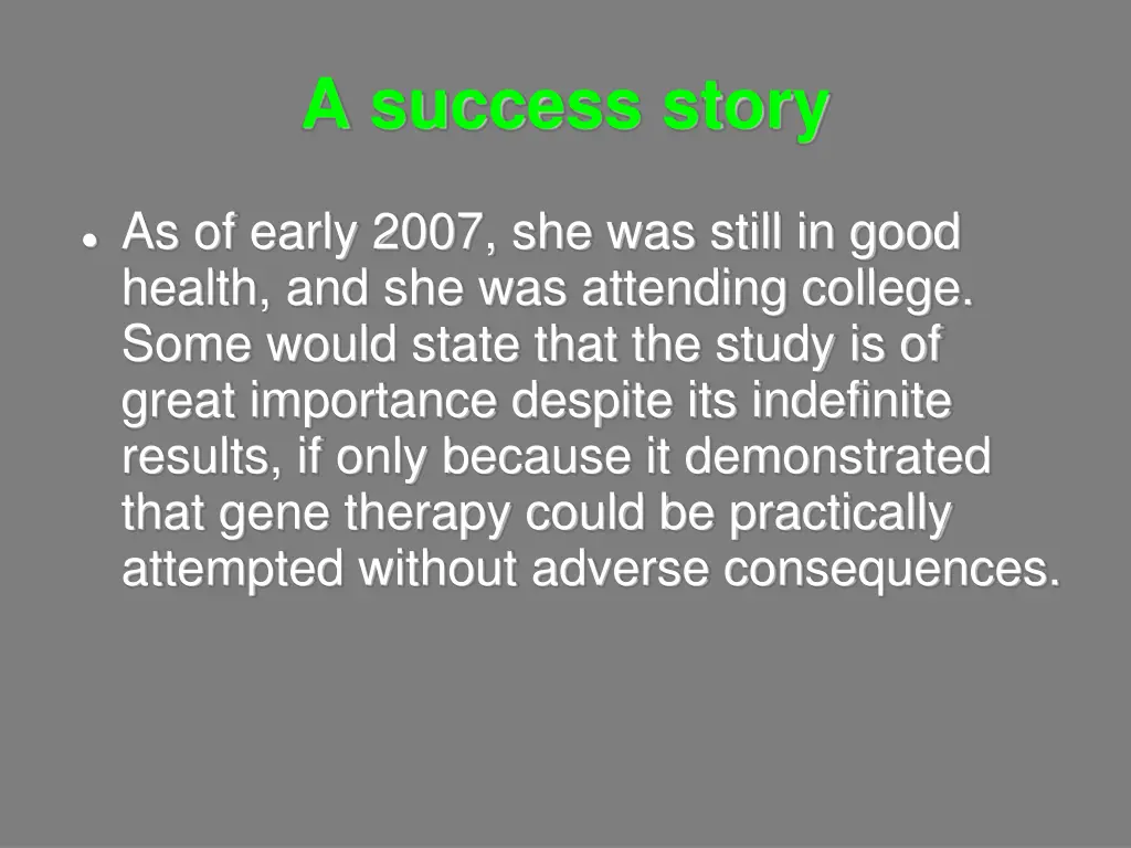 a success story