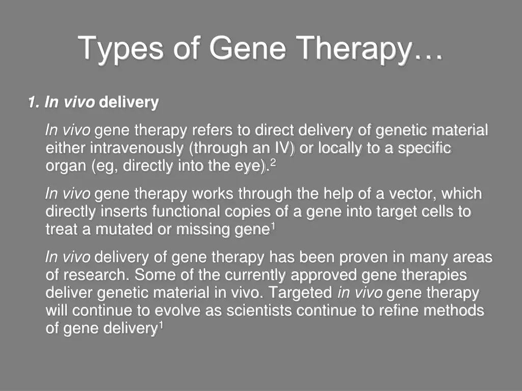 types of gene therapy 1