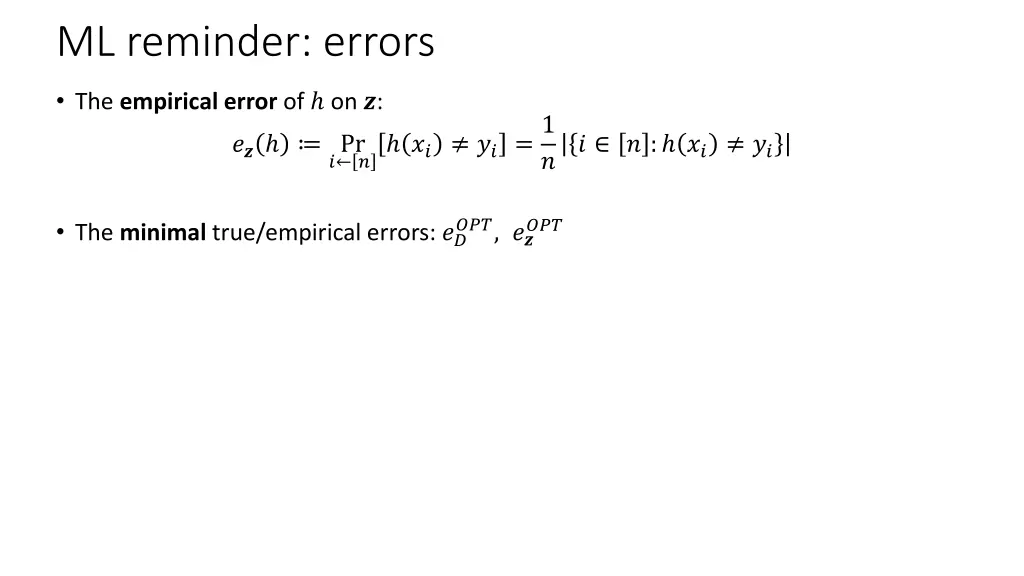 ml reminder errors