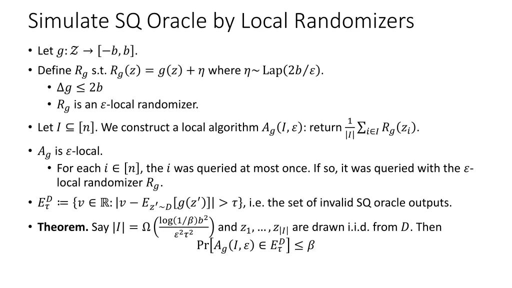 simulate sq oracle by local randomizers