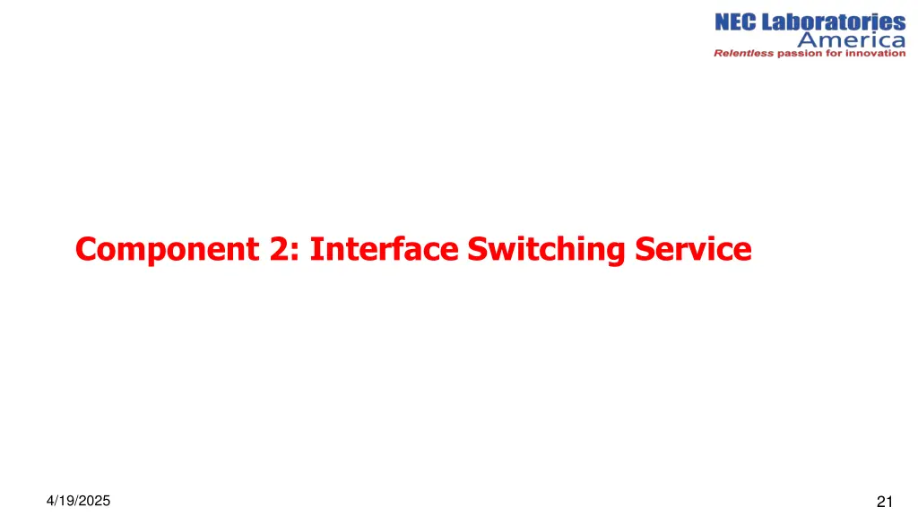 component 2 interface switching service