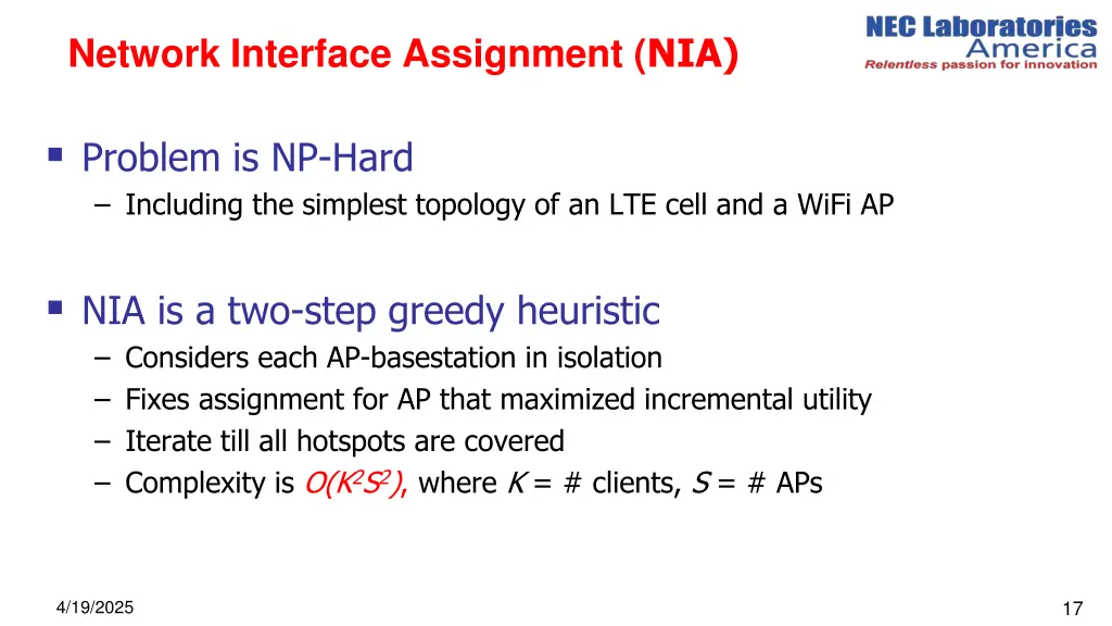 network interface assignment nia