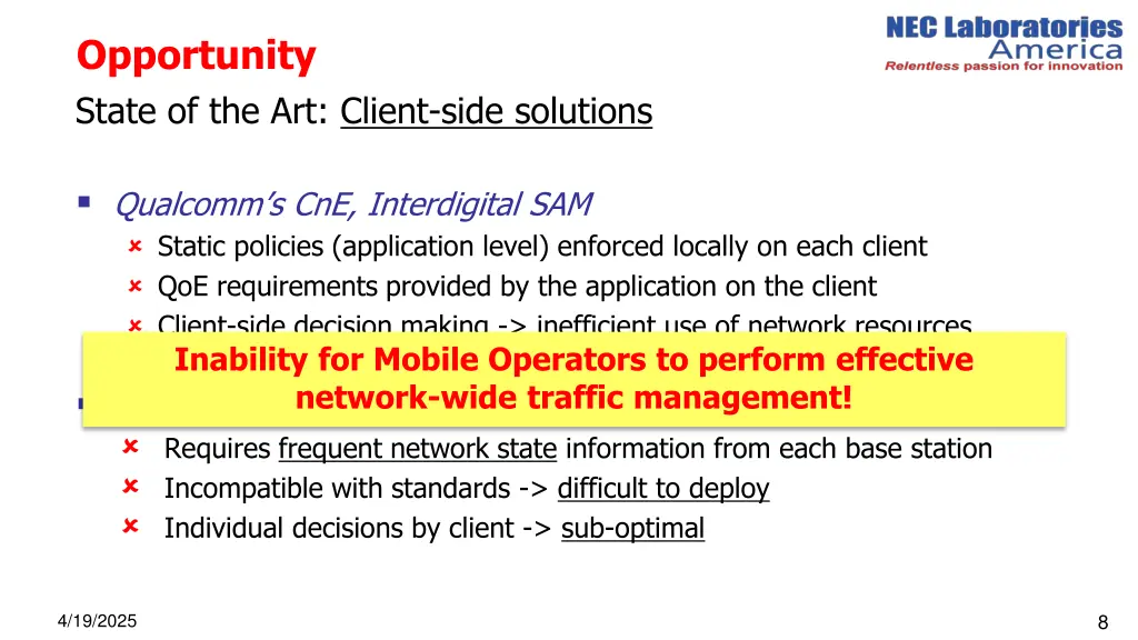 opportunity state of the art client side solutions